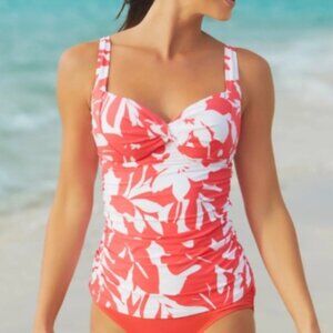Anne Cole Retro Twist Front Underwire Tankini Top, 34C/36B